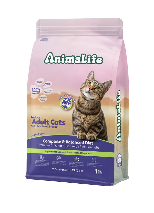 Animalife Cat Animalife Indoor Adult Cat Food Chicken And Fish 1 kg
