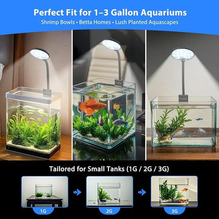 Aquarium Fish Adjustable Aquarium Clip Light  8W USB Powered Full Spectrum Fish Tank Lamp for Glass Thickness Under 6mm