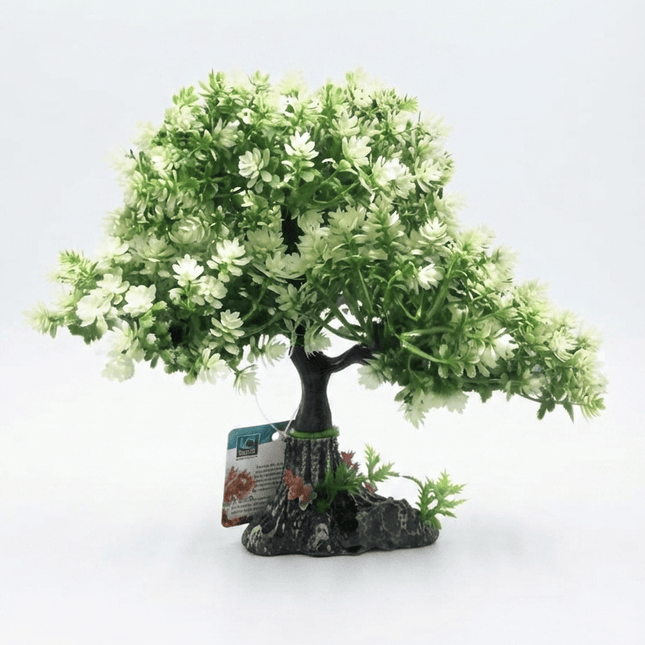 Aquarium Fish Artificial Aquarium Bonsai Tree Decoration Green And White Leafy Water Plant