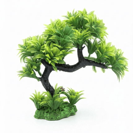 Aquarium Fish Artificial Green Bonsai Tree Aquarium Decoration with Base Fish Tank Decor