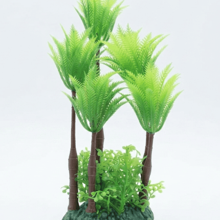 Aquarium Fish Artificial Palm Trees Aquarium Decoration with Base Green Fish Tank Plant Decor
