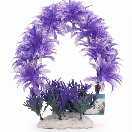 Aquarium Fish Artificial Purple Ring Plant Vibrant Aquarium Arch Ornament for Fish Tanks