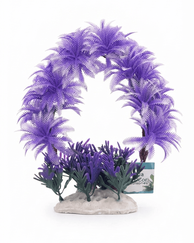 Aquarium Fish Artificial Purple Ring Plant Vibrant Aquarium Arch Ornament for Fish Tanks
