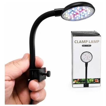 Aquarium Fish Clamp Lamp Aquarium LED Light  5W USB Powered Fish Tank Lamp for Glass Thickness Under 6mm, Dual Color Dimming Small