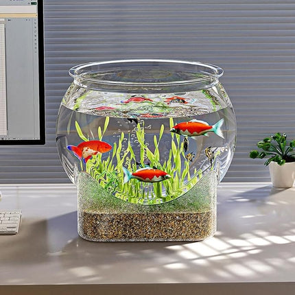 Aquarium Fish Decorative Transparent Fish Tank Modern Round Bowl for Small Fish