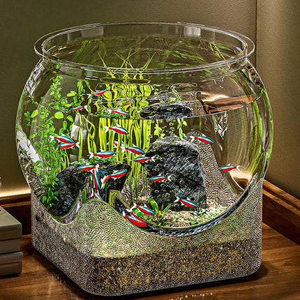 Aquarium Fish Decorative Transparent Fish Tank Modern Round Bowl for Small Fish