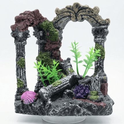 Aquarium Fish Resin Ancient Roman Arch Ruins Aquarium Decoration Fish Tank Cave Ornament