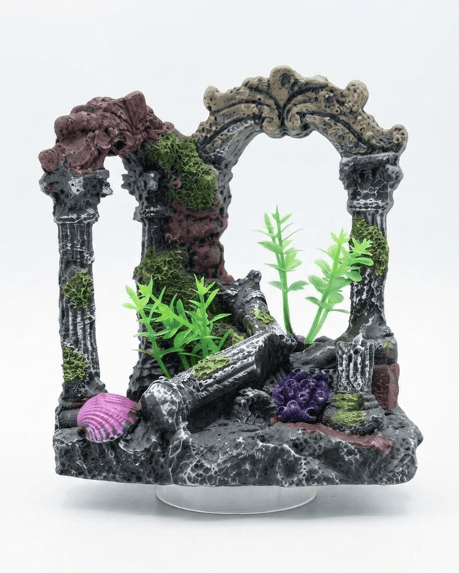 Aquarium Fish Resin Ancient Roman Arch Ruins Aquarium Decoration Fish Tank Cave Ornament