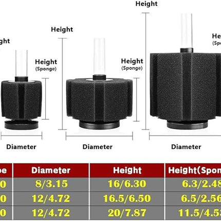 Aquarium Fish XY-180 Submersible Sponge Filter for Small Aquariums and Fish Tanks