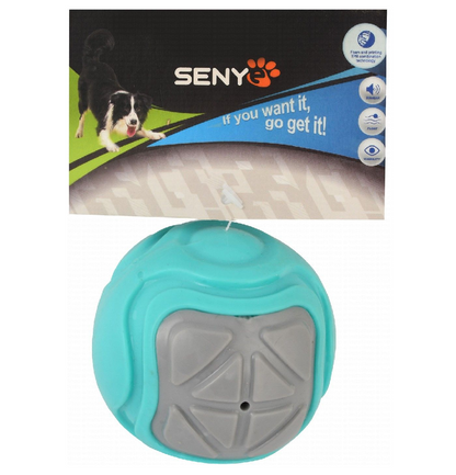 Senye Turquoise and Gray Squeaky Ball Dog Toy