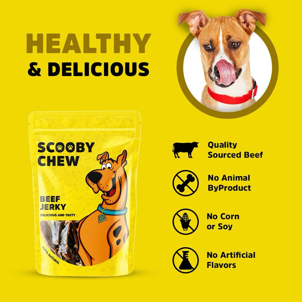 Scooby Chew Beef Jerky Dog Treats 120 gr