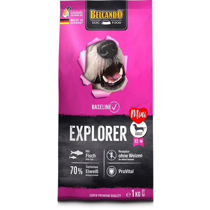 Belcando Baseline Explorer Dry Food with fish for XS to M Breed Adult Dogs 1 kg