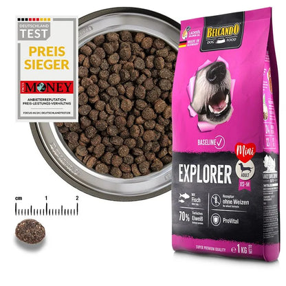 Belcando Baseline Explorer Dry Food with fish for XS to M Breed Adult Dogs 1 kg