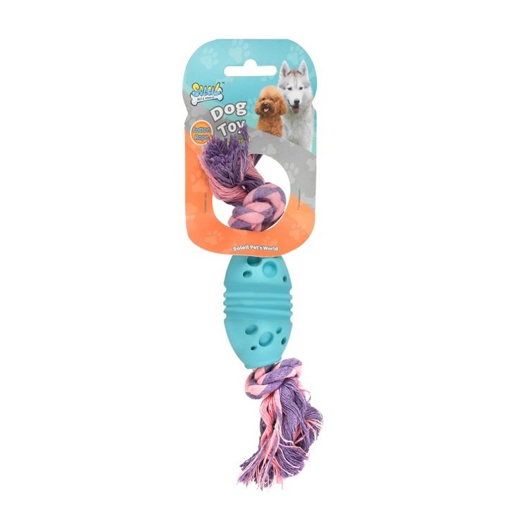 Soleil Light Blue Dog Chew Toy with Cotton Rope