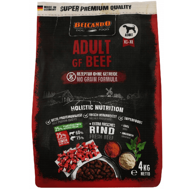 Belcando Dog Belcando Dry Food with Beef, Krill and Amaranth for XS to XL Breed Adult Dogs 4kg