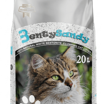 Benty Sandy Cat BentySandy Activated Carbon White Bentonite Clumping Cat Litter 20L