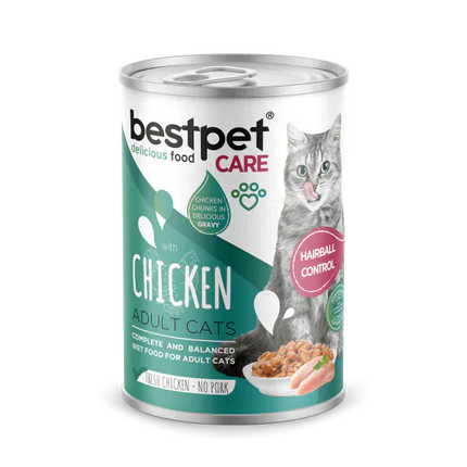 Bestpet Cat Bestpet Wet Food Chunks with Chicken in Jelly for hairball Adult Cats 400 gr