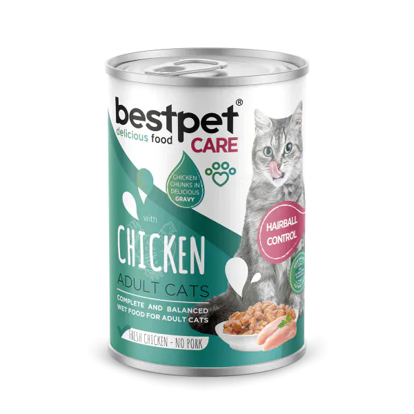 Bestpet Cat Bestpet Wet Food Chunks with Chicken in Jelly for hairball Adult Cats 400 gr
