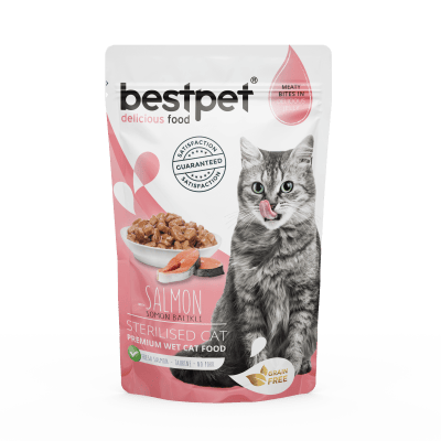 BestPet Cat BestPet Wet Food For Adult Cat With Salmon Sterilised 85g