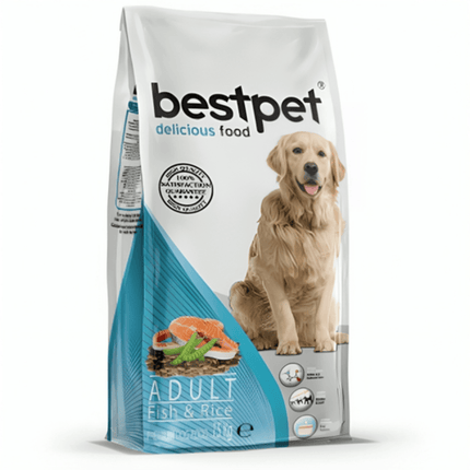 BestPet Dog Bestpet dry food for Adult Dogs with Fish and rice 15 kg