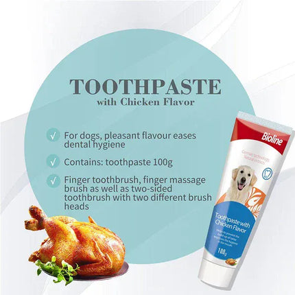 Bioline Dog Bioline Dog Dental Care Set Chicken Flavor 1 pack