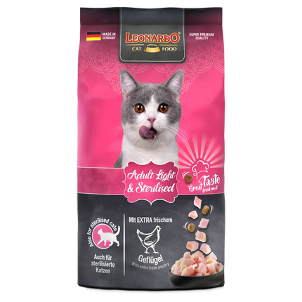 Leonardo Dry Food For Adult Cats Light and Sterilised With Poultry 300 gr