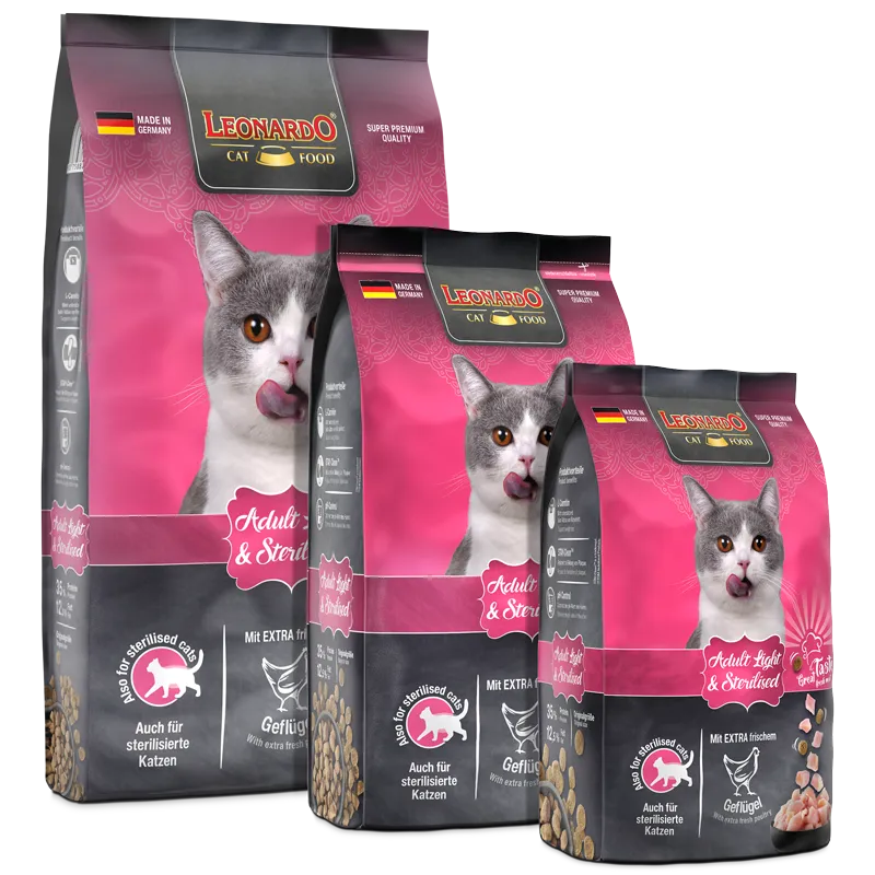 Leonardo Dry Food For Adult Cats Light and Sterilised With Poultry 300 gr