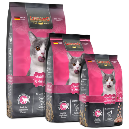 Leonardo Dry Food For Adult Cats Light and Sterilised With Poultry 300 gr