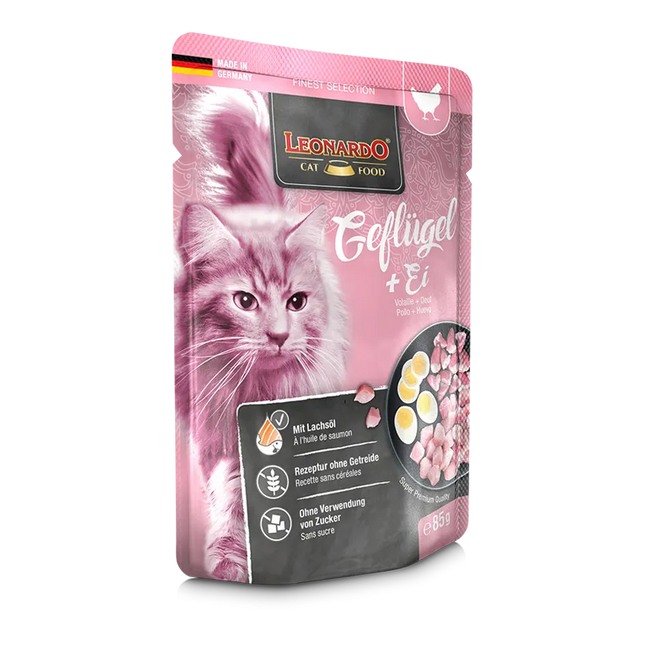 Leonardo Wet Food adult Cat with Poultry and Egg 85 gr