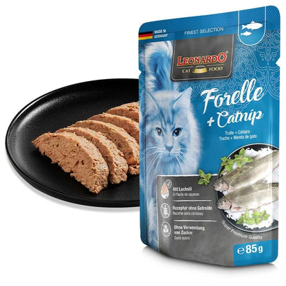 Leonardo Wet Food Adult Cat with Trout and Catnip 85 gr