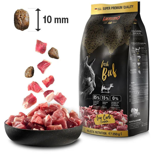 Leonardo GF and holistic Dry Food For adult Cats With Fresh Beef 250 gr