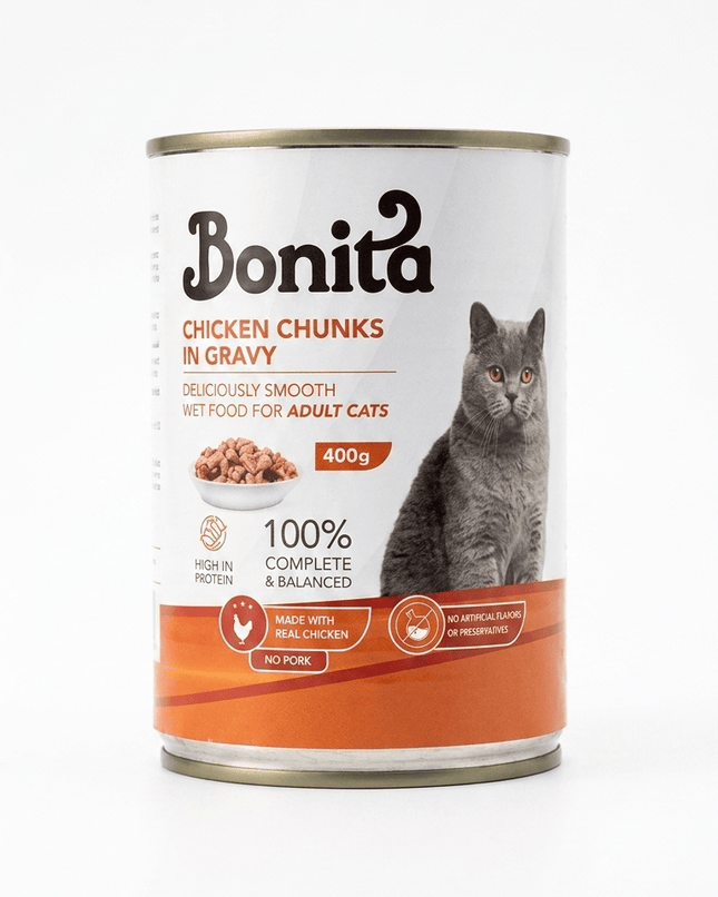 Bonita Cat Bonita Chicken Chunks in Gravy Wet Cat Food 400g