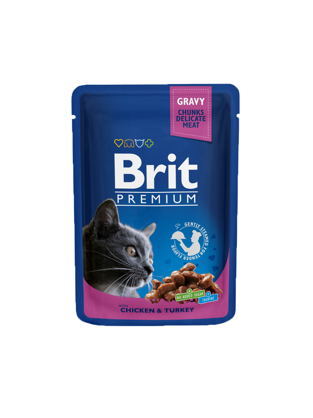 Brit Premium Cat Pouches with Chicken And Turkey