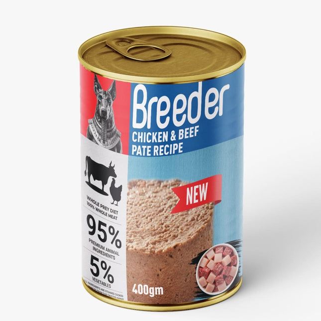 Breeder Dog Breeder Wet Food for Dogs Chicken Beef Flavor 400g
