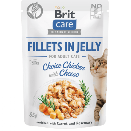 Brit Cat Brit Care Wet Food Fillets with Turkey and Shrimps in Jelly for Adult Cats 85 gr