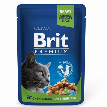 Brit Cat Brit Premium by Nature Chicken Slices in Gravy for Sterilized Cats 85g