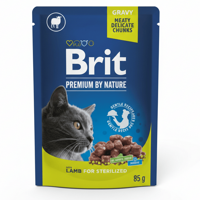 Brit Cat Brit Premium by Nature  Lamb Chunks in Gravy for Sterilized Cats 85g