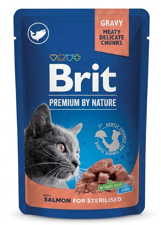 Brit Cat Brit Premium Sterilised Cat Gravy Pouch with Salmon 100g