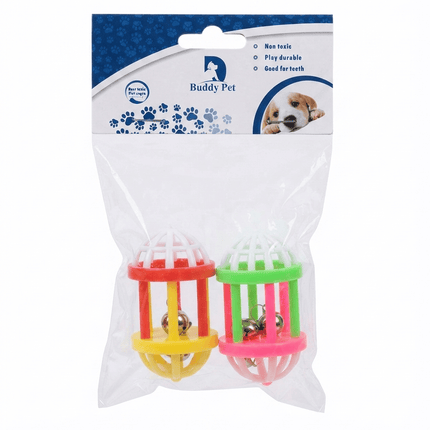 Buddy Pet Cat Buddy Pet Colorful Interactive Plastic Bell Balls Set for Pets
