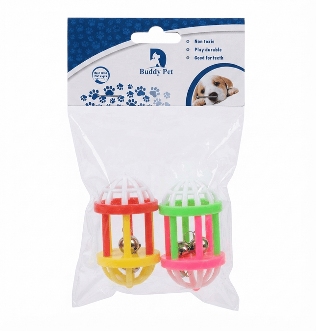 Buddy Pet Cat Buddy Pet Colorful Interactive Plastic Bell Balls Set for Pets