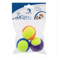 Buddy Pet dog Buddy Pet Play Balls for Dogs 3 Pack Multi Color Tennis Balls
