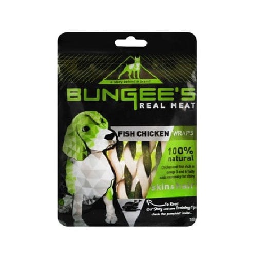 Bungee's Dog Bungee's Chicken and Fish Wrap Dog Treats 100 gr