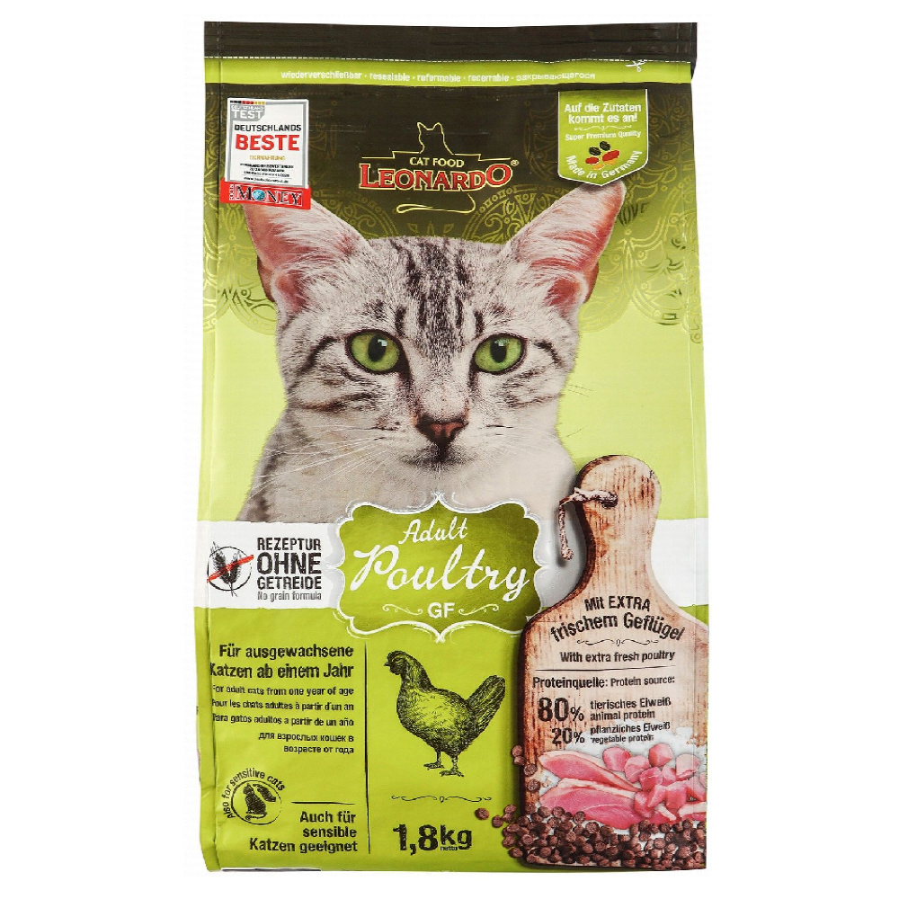 Leonardo Dry Food with Poultry for Sensitive and Adult Cats 1.8 kg