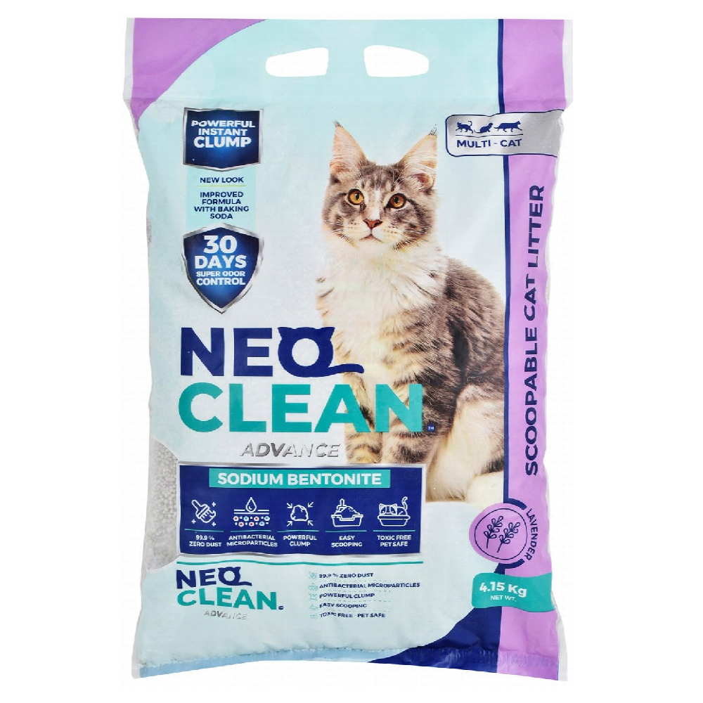 Neo Clean Advance Sodium Bentonite Clumping Cat Litter Lavender Scent 4.15 kg