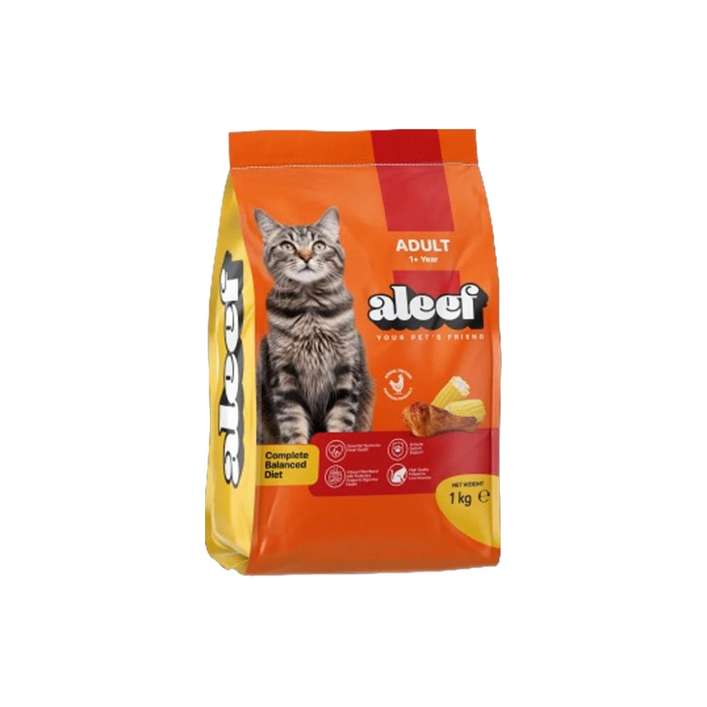 Aleef Dry Food with Chicken and Corn for Adult Cats 1 kg