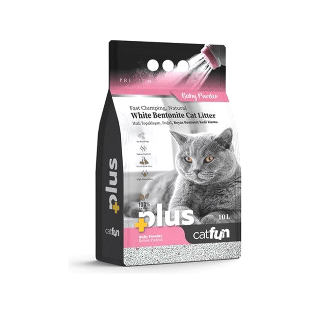 Cat Fun Cat Cat Fun Plus White Bentonite Litter Baby Powder Scent 10 L