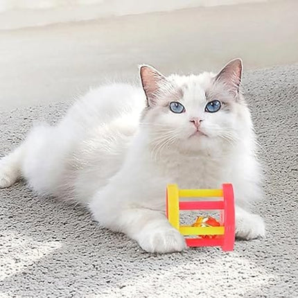 Cat Toy Cat Colorful Interactive Cat Roller Toys with Inside Bells 4 Piece Set