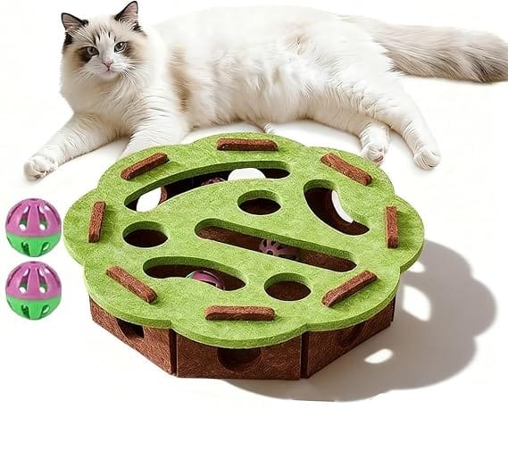 Cat Toy Cat Interactive Cat Puzzle Toy with Rolling Balls
