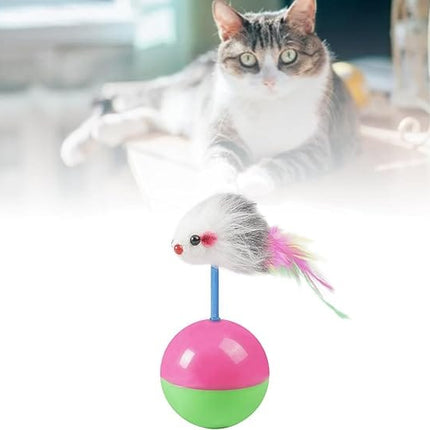 Cat Toy Cat Interactive Cat Toy Tumbler with Mouse and Feather
