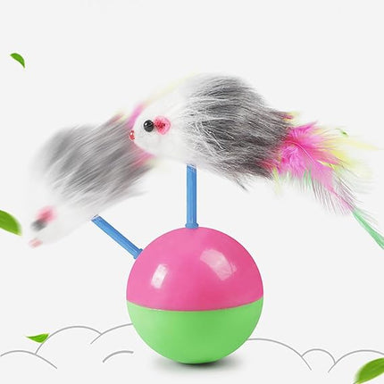 Cat Toy Cat Interactive Cat Toy Tumbler with Mouse and Feather